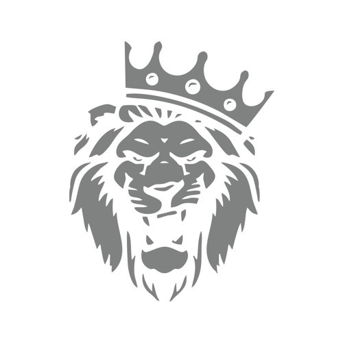 Kral Tacçlı Aslan Sticker 17x17 Cm Gri