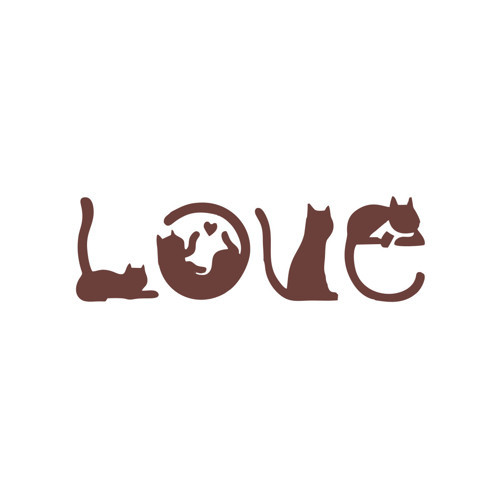 Kediler Love Araba Sticker 17x17 Cm Kahverengi