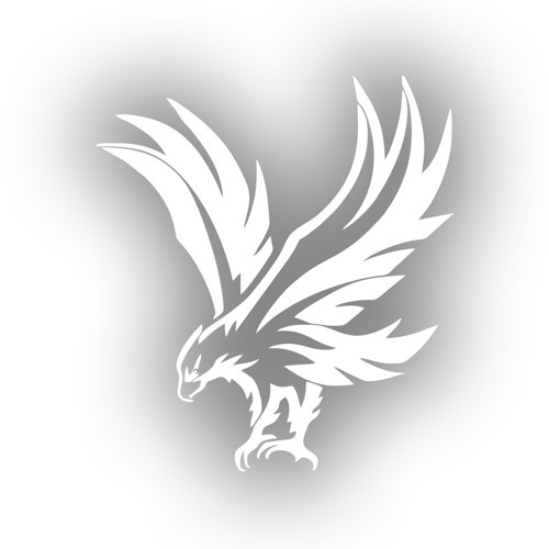 Kartal Araba Sticker 17x17 Cm Beyaz