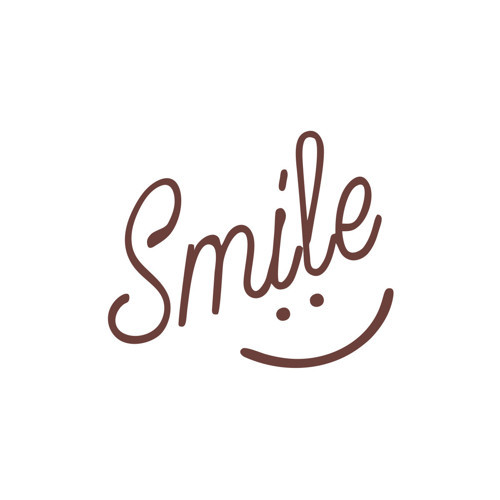 Smile Sticker 17x17 Cm Kahverengi