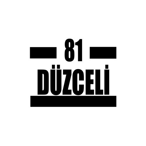 81 Düzceli Araba Sticker 17x17 Cm Siyah