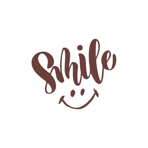 Smile Sticker 17x17 Cm Kahverengi