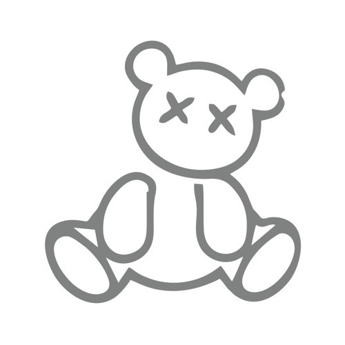 Ayıcık Araba Sticker 17x17 Cm Gri