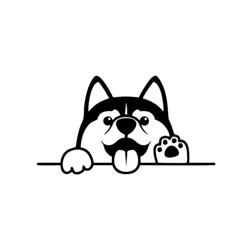 El Sallayan Köpek Araba Sticker 17x17 Cm Siyah