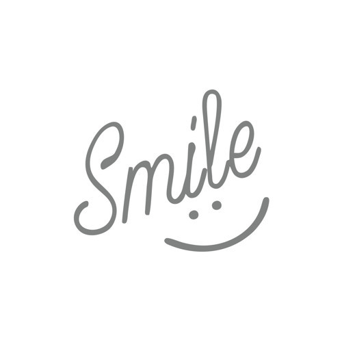 Smile Sticker 17x17 Cm Gri
