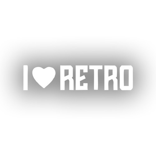 I Love Retro Araba Sticker 17x17 Cm Beyaz