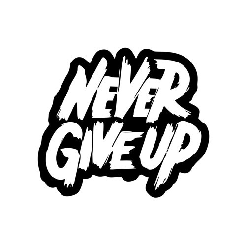 Never Give Up Araba Sticker 17x17 Cm Siyah