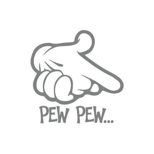 Pew Pew Araba Stickeri 17x17 Cm Gri