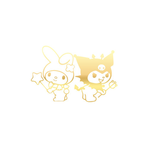 Kuromi&My Melody Araba Sticker 17x17 Cm Gold
