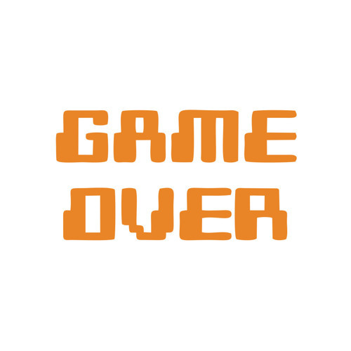 Game Over Araba Sticker 17x17 Cm Turuncu