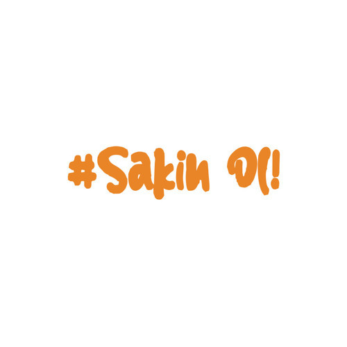 #Sakin Ol Araba Sticker 17x17 Cm Turuncu