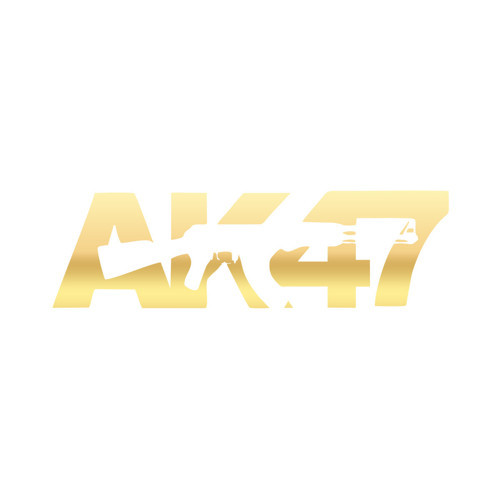ak47 sticker 17x17 Cm Gold