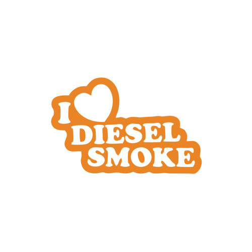 I Love Diesel Smoke Araba Sticker 17x17 Cm Turuncu