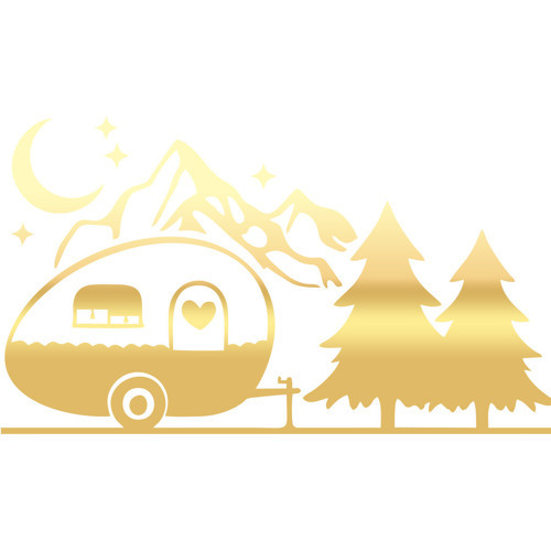 Karavan Dağlar Sticker 17x17 Cm Gold