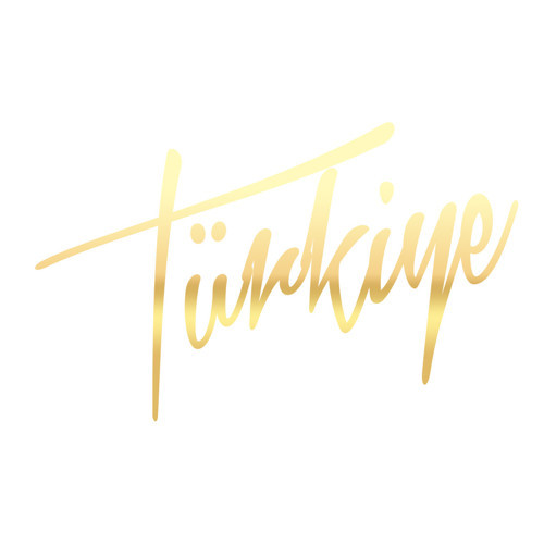 Türkiye Yazılı Sticker17x17 Cm Gold