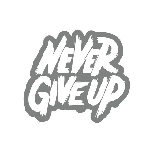 Never Give Up Araba Sticker 17x17 Cm Gri