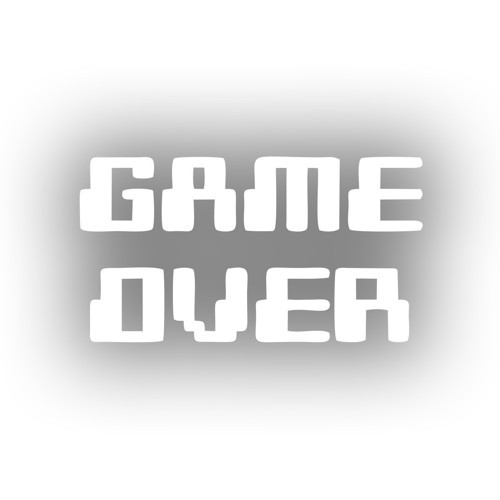Game Over Araba Sticker 17x17 Cm Beyaz