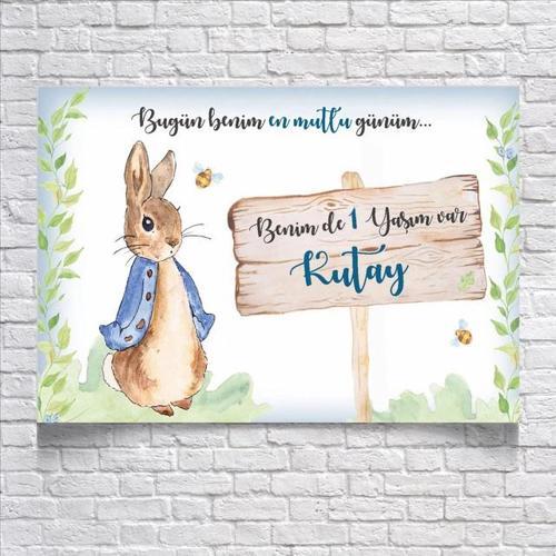 Tavşan Temalı Doğum Günü Afişi 70x100 Cm