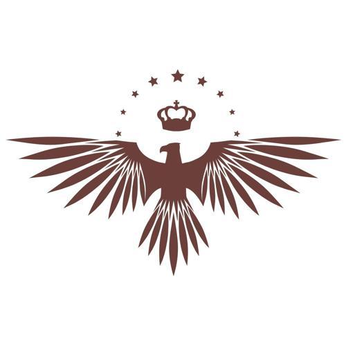 Yıldızlı Kartal  Oto Sticker17x17 Cm Kahverengi