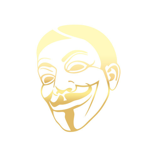 V For Vandetta Araba Stickeri 17x17 Cm Gold