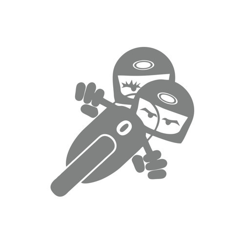 Twin Racers Motorcu Sticker 17x17 Cm Gri