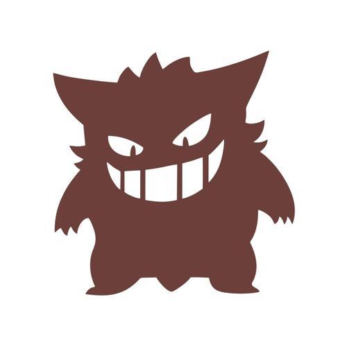 Pokemon Gengar Araba Stickeri 17x17 Cm Kahverengi