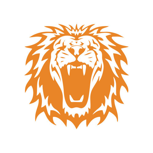 Kükreyen Aslan Sticker 17x17 Cm Turuncu