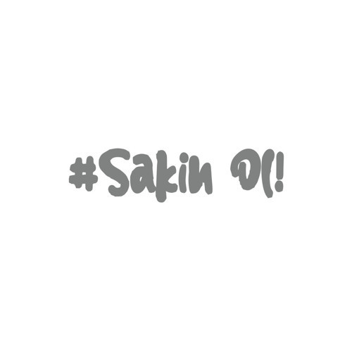 #Sakin Ol Araba Sticker 17x17 Cm Gri