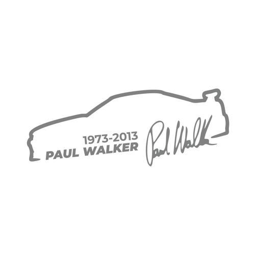 Paul Walker İmza Araba Sticker 17x17 Cm Gri