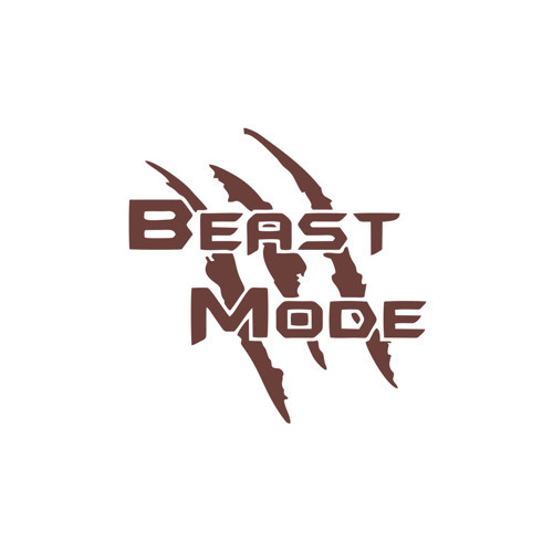 Beast Mode Sticker 17x17 Cm Kahverengi