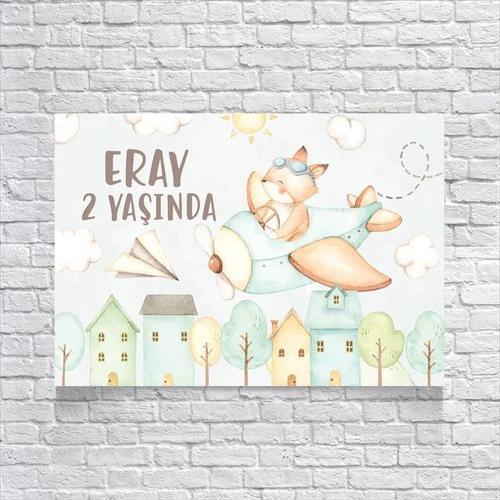 Uçak Temalı Doğum Günü Afişi 100x150 Cm