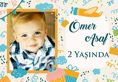 Uçak Temalı Doğum Günü Afişi 50X70 cm