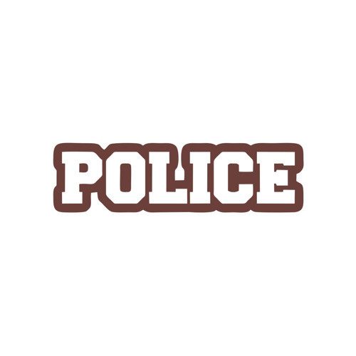 Police Araba Stickeri 17x17 Cm Kahverengi