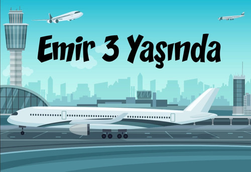 Uçak Temalı Doğum Günü Afişi 50X70 cm