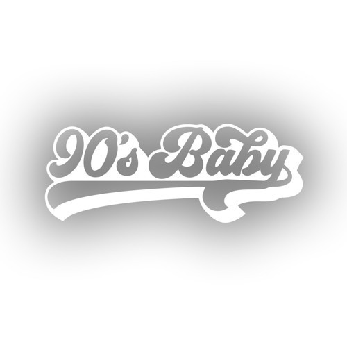 90's Baby Araba Sticker 17x17 Cm Beyaz
