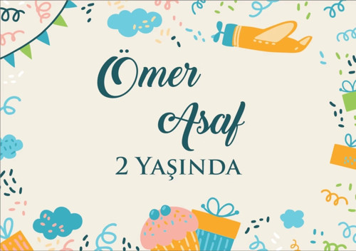 Uçak Temalı Doğum Günü Afişi 70X100 cm