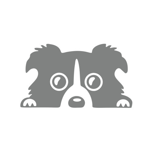 Köpek Araba Sticker 17x17 Cm Gri