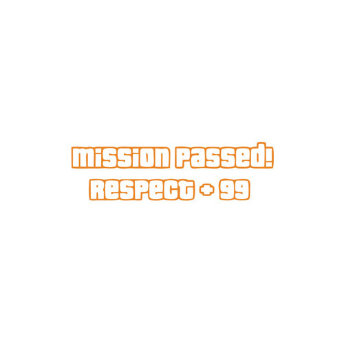 Mission Passed Respect +99 Araba Stickeri 17x17 Cm Turuncu