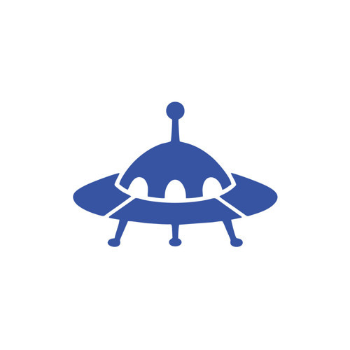 Ufo Araba Sticker 17x17 Cm Mavi