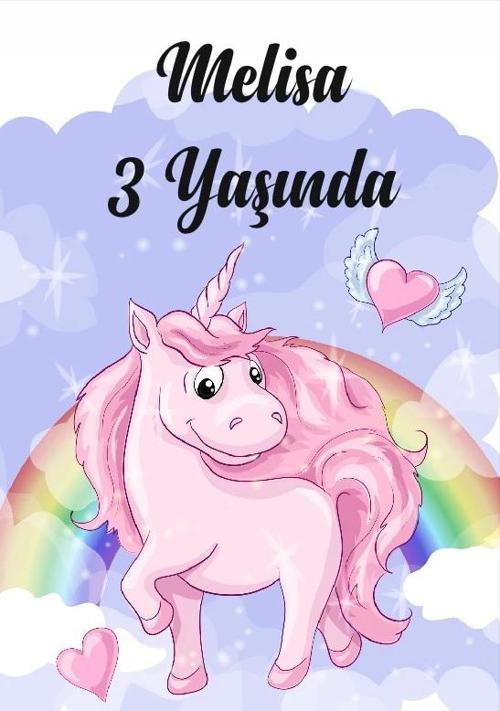 Unicorn Temalı Doğum Günü Afişi 50X70 cm