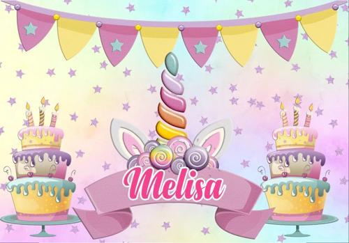 Unicorn Temalı Doğum Günü Afişi 100X150 cm