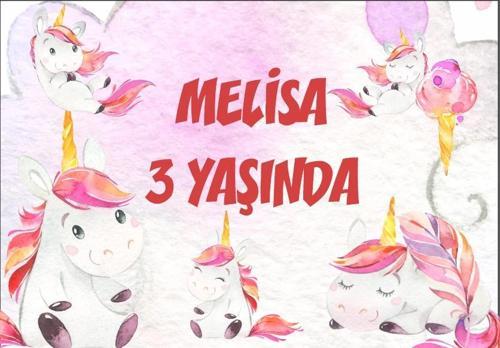 Unicorn Temalı Doğum Günü Afişi 50X70 cm