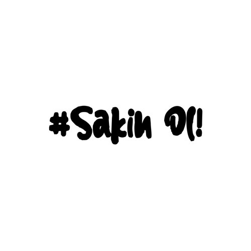 #Sakin Ol Araba Sticker 17x17 Cm Siyah