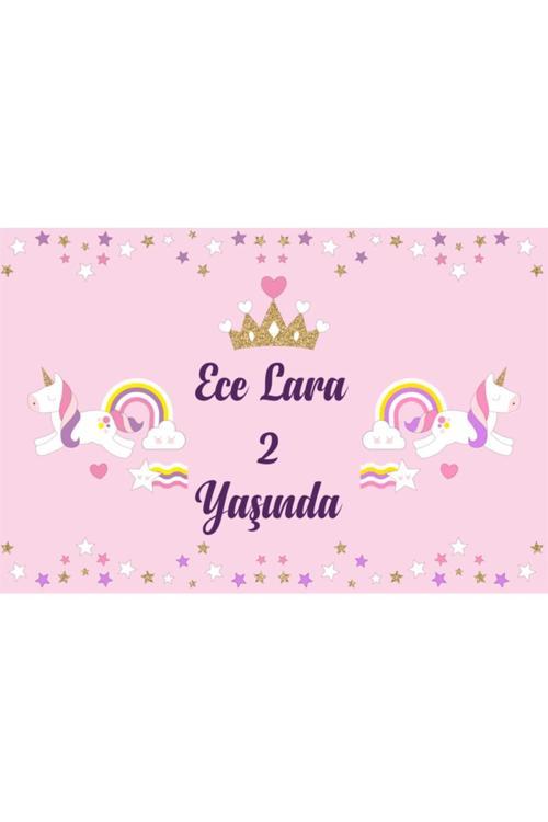 Unicorn Temalı Doğum Günü Afişi 70X100 cm