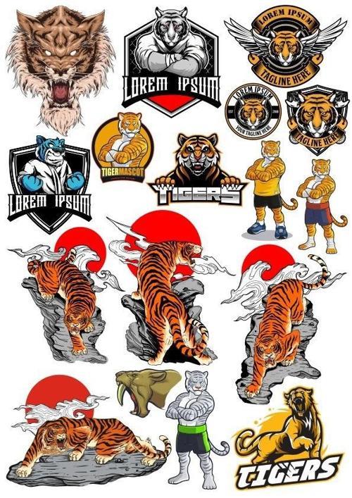 Kaplan Tiger Sticker Set-1 13 Parça Telefon, Tablet, Defter, Laptop Sticker
