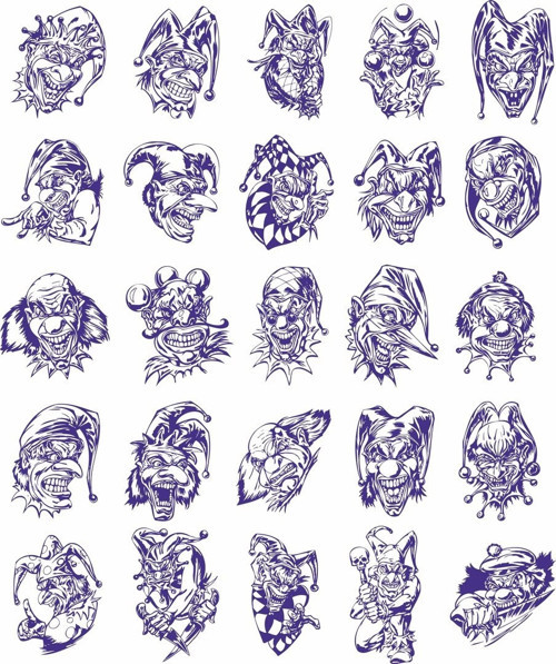 Joker Yüzü Sticker Set 25 Parça Telefon, Tablet, Defter, Laptop Sticker
