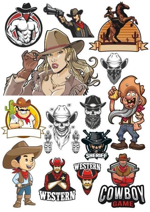 Cowboy Sticker-1 13 Parça Telefon, Tablet, Defter, Laptop Sticker