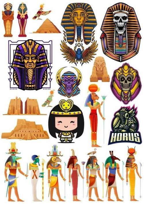 Mısır Temalı Sticker Set-4 15 Parça Telefon, Tablet, Defter, Laptop Sticker
