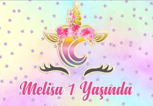 Unicorn Temalı Doğum Günü Afişi 50X70 cm