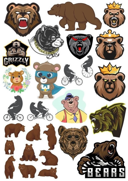 Ayı Sticker Set-10 15 Parça Telefon, Tablet, Defter, Laptop Sticker
